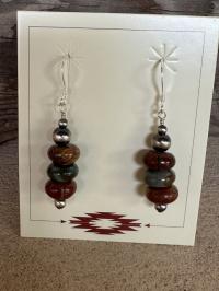 Red Creek Jasper Earrings by Myra Gadson