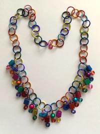 Anodized Aluminum Dangle Necklace by Carolyn Henderson