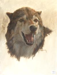 Just one happy wolf by Mary Goforth